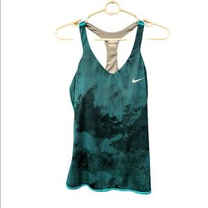 Nike Razor Back Tank Top Large Teal